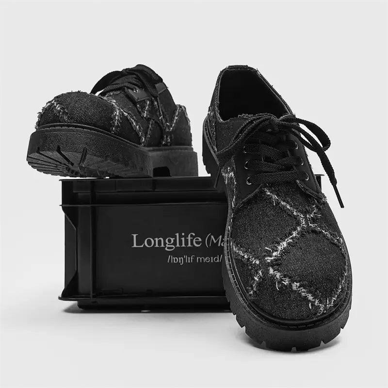 Unisex Korean Streetwear Lace-Up Sneakers – Low-Top, Non-Slip Rubber Sole