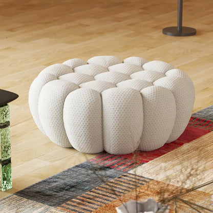 Modern Oversized Bean Bag Sofa with Ottoman – 3D Knitted Fabric, Football-Shaped Design, 700 lbs Capacity