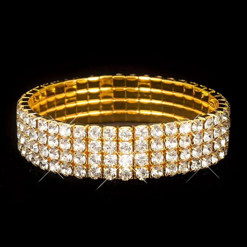 4-Piece Sparkly Dinner Bag & Jewelry Set – Rhinestone Tote, Shoulder Bag, Necklace, Earrings, Bracelet