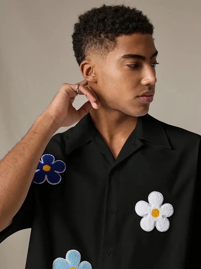 Men's Black Casual Shirt Lightweight Non-Stretch Woven Button-Up with Classic Collar for Office & Daily Wear Black