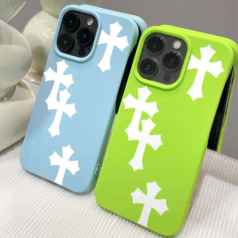 Cross Religious Pattern Phone Case – Shockproof & Anti-Drop Protective Cover for iPhone 11 to iPhone 16 Pro Max