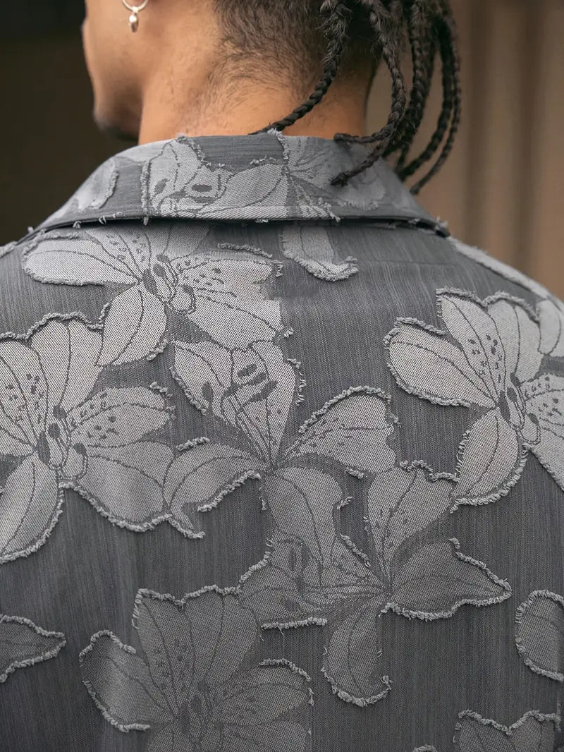 Men's Non-Stretch Button-Up Shirt Loose Fit Streetwear Blouse Machine Washable for Casual Formal Wear