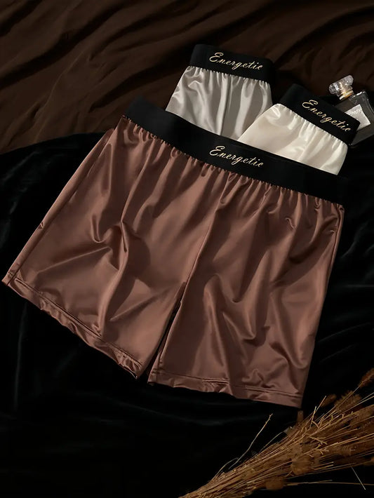 4pcs Men's Soft Boxer Briefs – Light Luxury Flat Corner Underwear, Breathable Comfort Fit