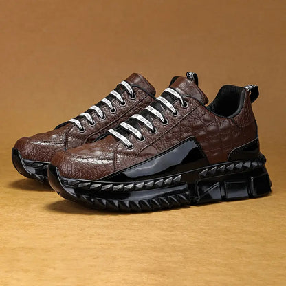 European Men’s Fashion Trend Sneakers – Low-Top Lace-Up Casual Shoes with PU/Fabric Upper & Cushioned PVC Sole for Business, Leisure & Everyday Wear