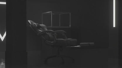 Big & Tall Ergonomic Gaming Chair – Massage Lumbar Support, Adjustable Footrest, Faux Leather, 350lbs Capacity